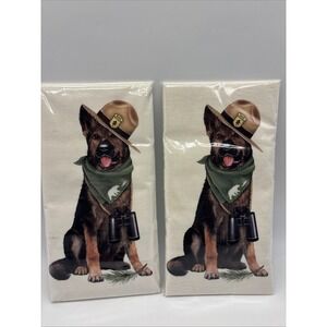 2- German Shepherd Ranger dish towel by Mary Lake Thompson.  NEW